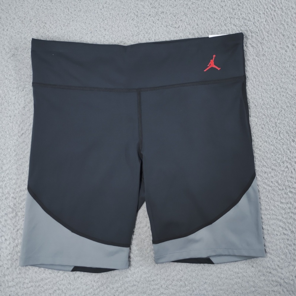 Jordan Bike Shorts Womens Large Black Gray Tight Fit Active DO5026-010 New Tags
